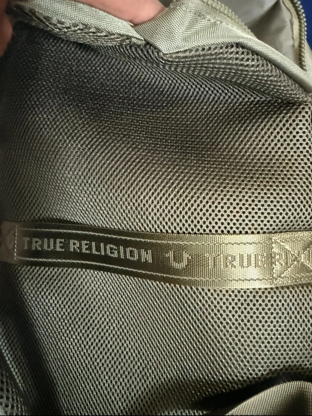 True Religion Dome Backpack in olive green.